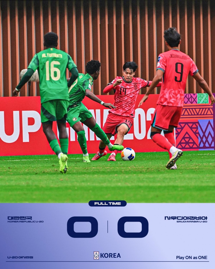  90分鐘戰報-U20韓國0-0沙特U20進加時 陳泰浩失單刀金泰元造險