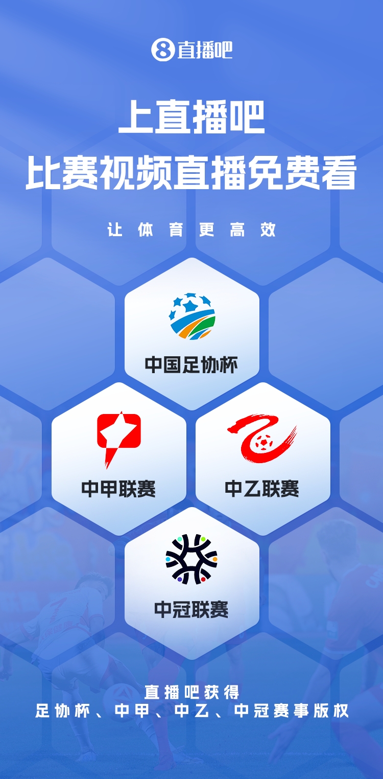  官宣！直播吧獲足協杯、中甲、中乙、中冠賽事版權，免費視頻直播