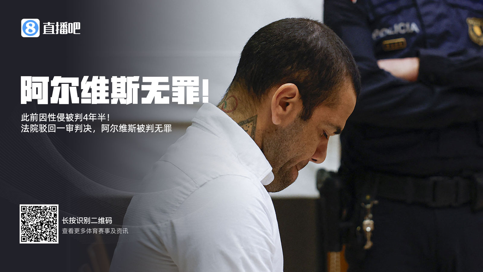  此前被判4年半！阿爾維斯上訴成功無罪釋放 加泰高院駁回一審判決